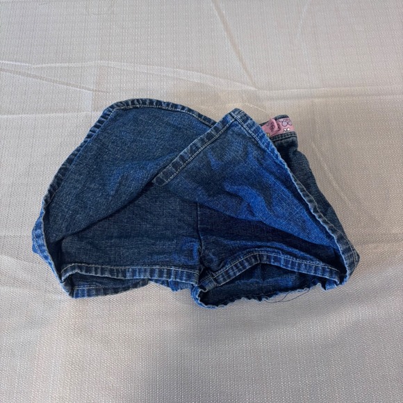 Cherokee Baby Denim Skirt Skort 3M Infant Girl Pink Floral Waist - Picture 2 of 5